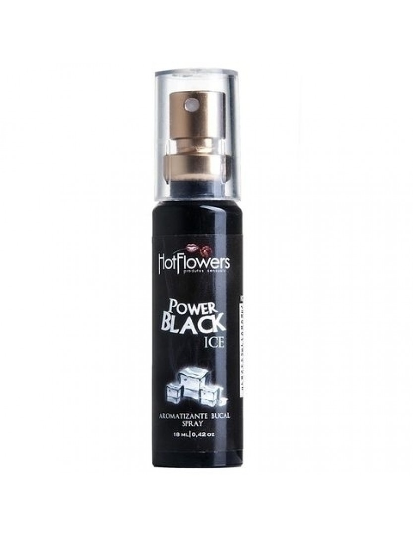 Spray Aromatizante Bucal Hot Flowers - Power Black Ice 18ml